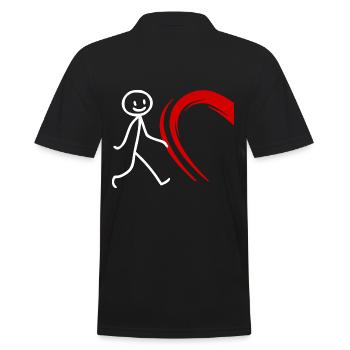 Partnerlook Beziehung Partnerschaft T-Shirt - Männer Poloshirt - Schwarz - Hinten - Kai (181cm)