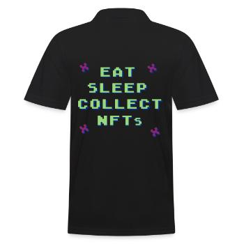 Eat Sleep Collect NFT's Crypto Coin Bitcoin Lovers - Men's Polo Shirt - black - Back - Kai (181cm)