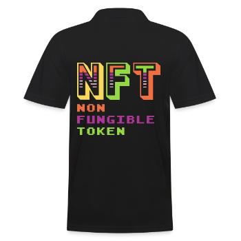 NFT Non Fungible Token Krypto-Münze Bitcoin-Liebha - Männer Poloshirt - Schwarz - Hinten - Kai (181cm)