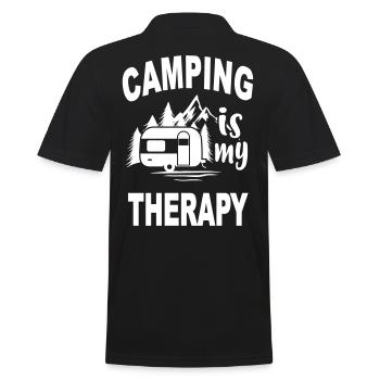 Camping Wohnwagen Wohnmobil Camper campen Therapie - Männer Poloshirt - Schwarz - Hinten - Kai (181cm)