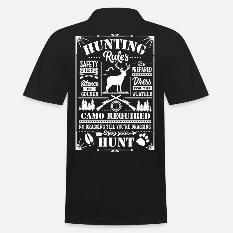 Hunting rules white - Männer Poloshirt - Schwarz