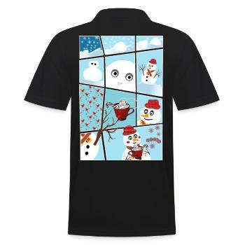 Noël et histoire du bonhomme de neige hereux - Polo Homme - noir - Dos - Kai (181cm)