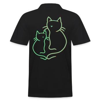 Chat Ados Enfants Chats Vintage 80 ' s Retro - Polo Homme - noir - Dos - Kai (181cm)