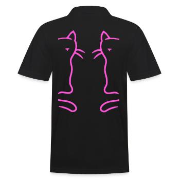 Retro Cats Vintage 90s 80s Cat Kids - Men's Polo Shirt - black - Back - Kai (181cm)