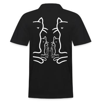 Chats Rétro Chat Chaton Années 80 Années 90 Vintage - Polo Homme - noir - Dos - Kai (181cm)