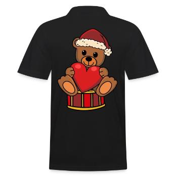 Nounours Père Noël Noël Ours en peluche Père Noël - Polo Homme - noir - Dos - Kai (181cm)