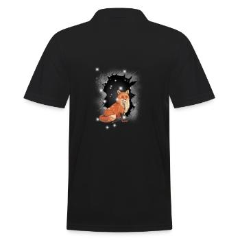 Fuchs Füchse Füchsin Märchen - Männer Poloshirt - Schwarz - Hinten - Kai (181cm)