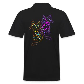 Années 80 Chats Chat Papillons Insectes - Polo Homme - noir - Dos - Kai (181cm)