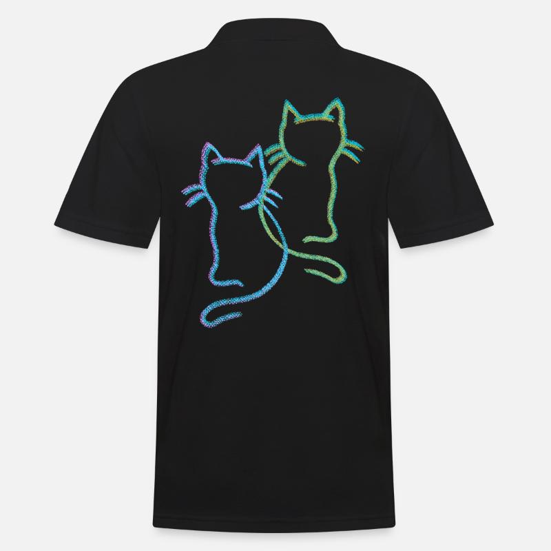 Katzen Katze Kätzchen - Männer Poloshirt - Schwarz
