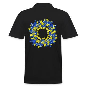 Floral Wreath Summer Floral Flower - Men's Polo Shirt - black - Back - Kai (181cm)