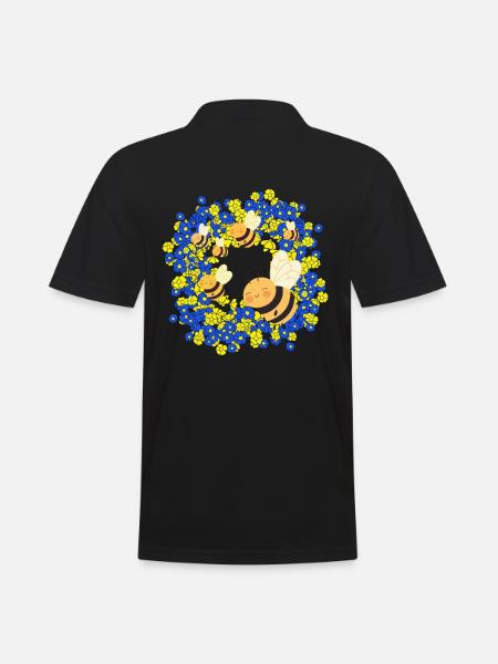 Sommer Bienen Biene Blumen Blüten Insekt - Männer Poloshirt - Schwarz