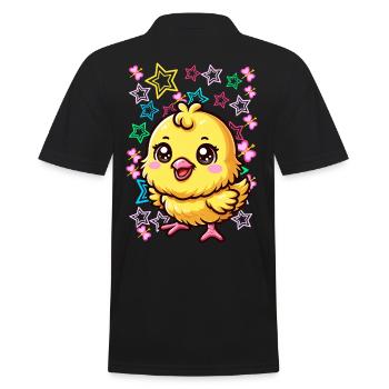 80s 90s Chick Kids Child - Men's Polo Shirt - black - Back - Kai (181cm)