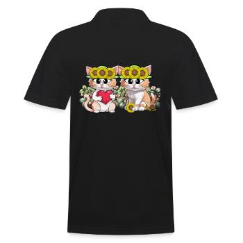 Jardin d’été Chats Chat Adolescent Femmes Enfants - Polo Homme - noir - Dos - Kai (181cm)