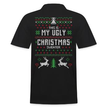 This my Ugly Christmas Sweater Christmas reindeer - Men's Polo Shirt - black - Back - Kai (181cm)