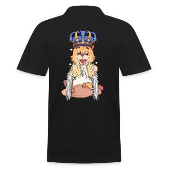 Fête roi chat sauvant fantasy verres de bière animal - Polo Homme - noir - Dos - Kai (181cm)