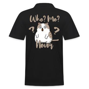 Who, me? Never - Frightened Cat - Men's Polo Shirt - black - Back - Kai (181cm)
