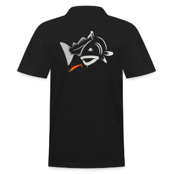 Dorschangeln - Männer Poloshirt - Schwarz - Hinten - Kai (181cm)