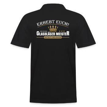 Glasbläser Meister - Männer Poloshirt - Schwarz - Hinten - Kai (181cm)