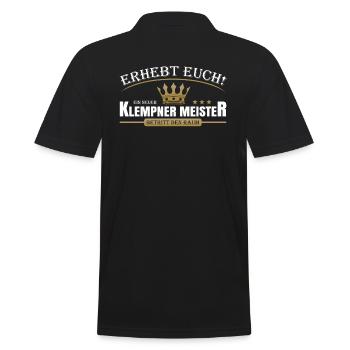 Klempner Meister - Männer Poloshirt - Schwarz - Hinten - Kai (181cm)