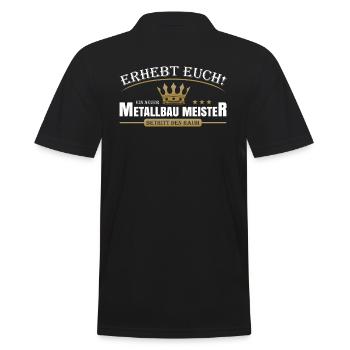 Metallbau Meister - Männer Poloshirt - Schwarz - Hinten - Kai (181cm)