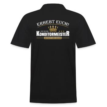 Konditormeister - Männer Poloshirt - Schwarz - Hinten - Kai (181cm)
