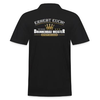 Brunnenbau Meister - Männer Poloshirt - Schwarz - Hinten - Kai (181cm)