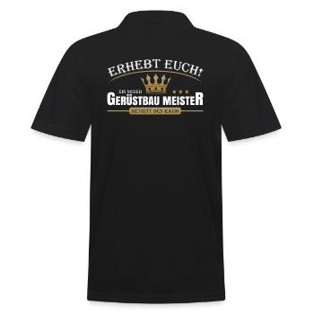 Gerüstbau Meister - Männer Poloshirt - Schwarz - Hinten - Kai (181cm)