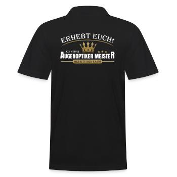Augenoptiker Meister - Männer Poloshirt - Schwarz - Hinten - Kai (181cm)