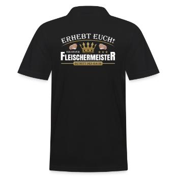 Fleischermeister - Männer Poloshirt - Schwarz - Hinten - Kai (181cm)
