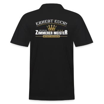 Zimmerer Meister - Männer Poloshirt - Schwarz - Hinten - Kai (181cm)