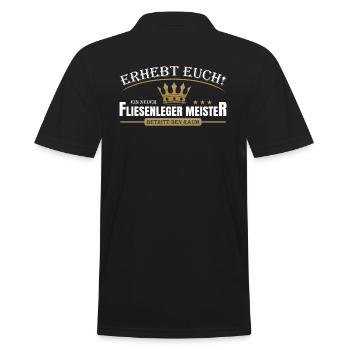 Fliesenleger Meister - Männer Poloshirt - Schwarz - Hinten - Kai (181cm)