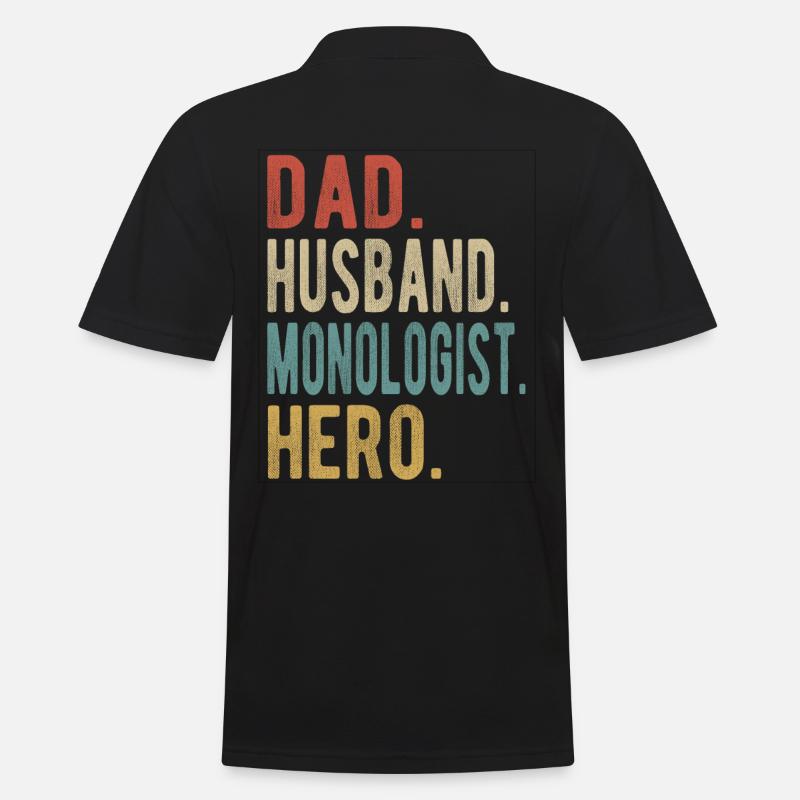 Monologe Papa Ehemann Held - Männer Poloshirt - Schwarz