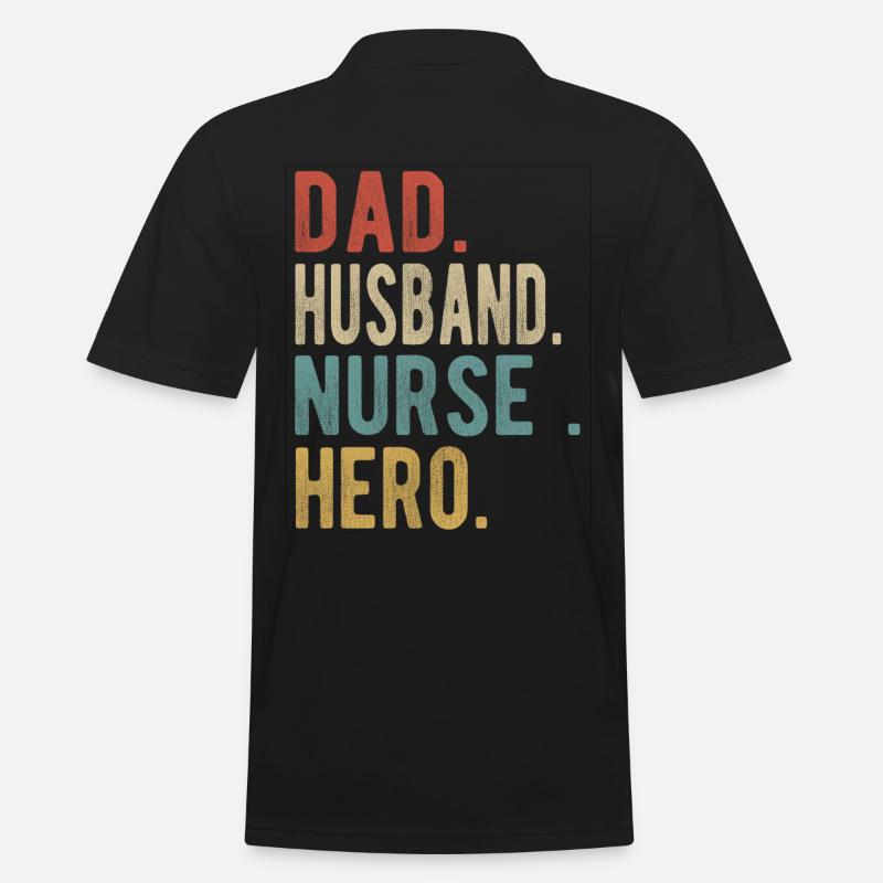 Krankenschwester Papa Ehemann Held - Männer Poloshirt - Schwarz