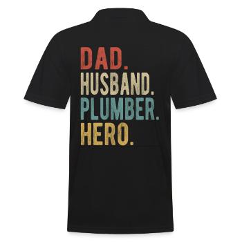 Plombier Papa Mari Héros - Polo Homme - noir - Dos - Kai (181cm)
