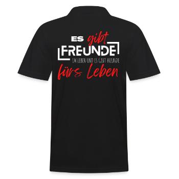 Beste Freunde FREUND Kumpel Kumpels - Männer Poloshirt - Schwarz - Hinten - Kai (181cm)