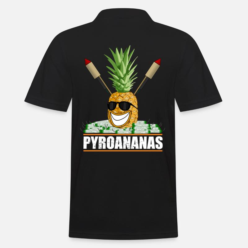 Feux d'artifice Pyro ananas - Polo Homme - noir