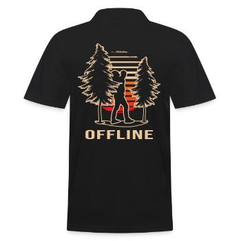 Hiking "Offline" Trekking Hiking Trail Hiking Time - Men's Polo Shirt - black - Back - Kai (181cm)