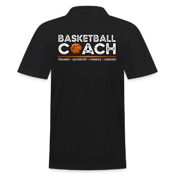 Basketball Trainer - Männer Poloshirt - Schwarz - Hinten - Kai (181cm)