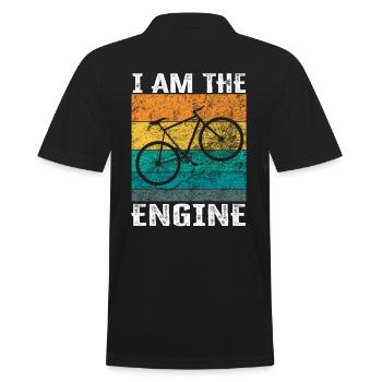 I'm the engine - funny bike saying - Men's Polo Shirt - black - Back - Kai (181cm)