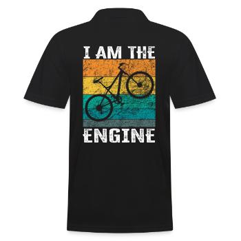 I'm the engine - funny bike saying - Men's Polo Shirt - black - Back - Kai (181cm)