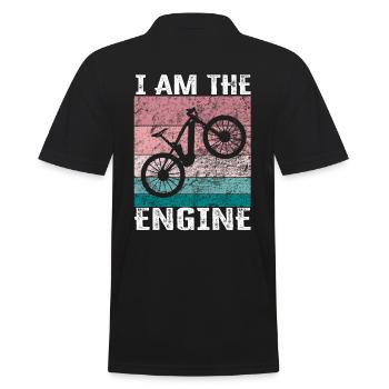 I'm the engine - funny bike saying - Men's Polo Shirt - black - Back - Kai (181cm)