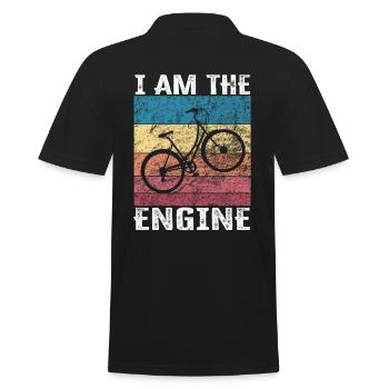 I'm the engine - funny bike saying - Men's Polo Shirt - black - Back - Kai (181cm)