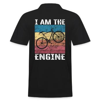 I'm the engine - funny bike saying - Men's Polo Shirt - black - Back - Kai (181cm)
