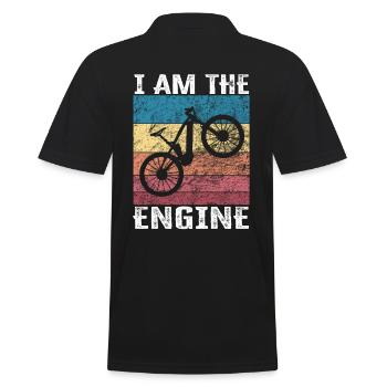 I'm the engine - funny bike saying - Men's Polo Shirt - black - Back - Kai (181cm)