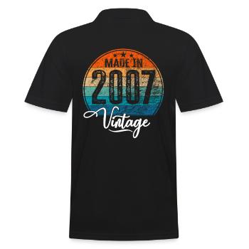Vintage Made in 2007 Geburtsjahr 2007 Geburtstag - Männer Poloshirt - Schwarz - Hinten - Kai (181cm)