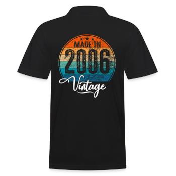 Vintage Made in 2006 Geburtsjahr 2006 Geburtstag - Männer Poloshirt - Schwarz - Hinten - Kai (181cm)