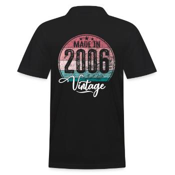 Vintage Made in 2006 Geburtsjahr 2006 Geburtstag - Männer Poloshirt - Schwarz - Hinten - Kai (181cm)