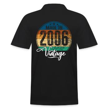 Vintage Made in 2006 Geburtsjahr 2006 Geburtstag - Männer Poloshirt - Schwarz - Hinten - Kai (181cm)