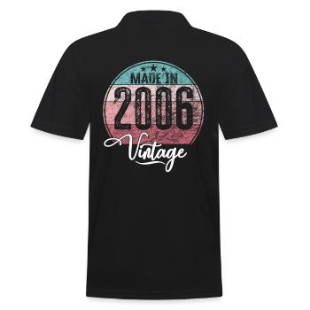 Vintage Made in 2006 Geburtsjahr 2006 Geburtstag - Männer Poloshirt - Schwarz - Hinten - Kai (181cm)