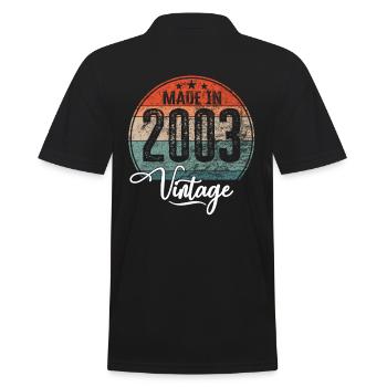 Vintage Made in 2003 Year of birth 2003 Birthday - Men's Polo Shirt - black - Back - Kai (181cm)